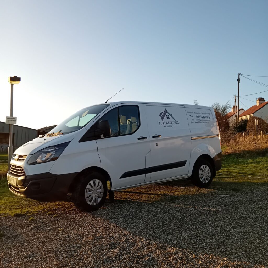 TL Plastering Essex work van, ready for professional plastering services